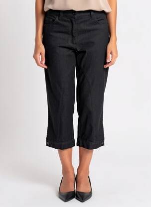 Pantalon trei sferturi croială dreaptă mărime normală negru SETRAK femeie
