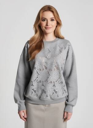 Hanorac elasticitate mâneci lungi gri MAX MARA femeie
