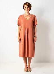 Rochie midi mâneci scurte mâneci scurte portocaliu GRIFFON femeie