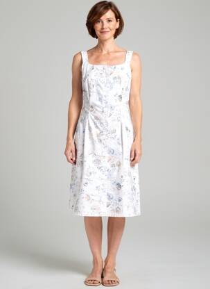 Rochie midi imprimeu fantezie fără mâneci alb S.QUISE femeie