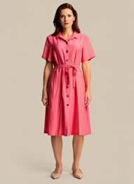 Rochie midi mâneci scurte mâneci scurte roz GRIFFON femeie
