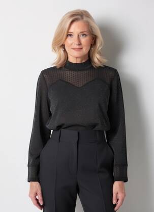 Top mâneci lungi mâneci lungi negru GRIFFON femeie