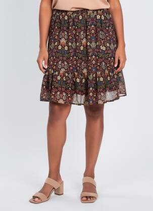 Fustă scurtă croială dreaptă negru C'EST BEAU LA VIE femme