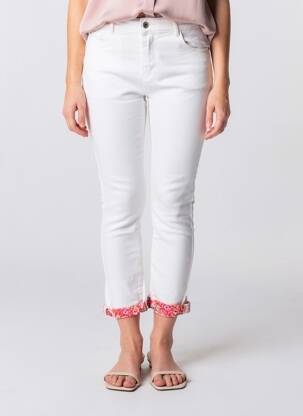 Pantalon 7/8 elasticitate mărime normală alb MAISON ONADO femme