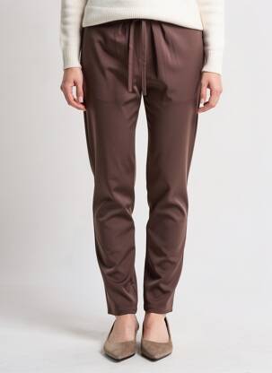 Pantalon slim talie elastică mărime normală maro CHARMING GIRL femeie