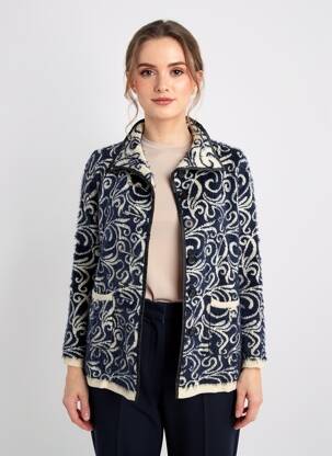 Vestă cu mâneci lungi elasticitate albastru DN FASHION femeie