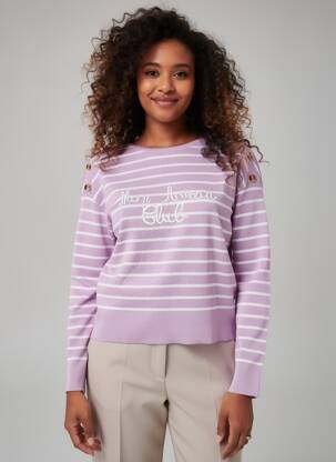 Pulover decolteu bărcuță mâneci lungi violet PARIS ET MOI femeie