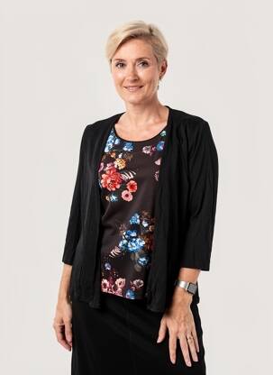 Top elasticitate mâneci 3/4 negru PHILDAR femeie