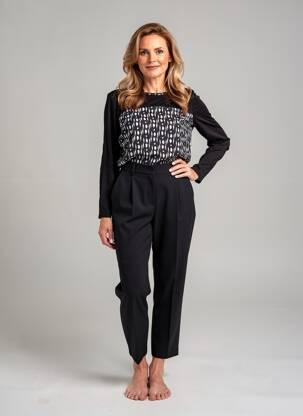 Top elasticitate mâneci lungi negru PHILDAR femeie