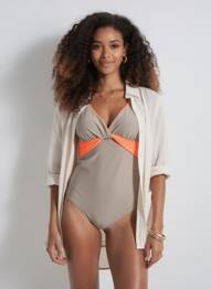 Costum de baie dintr-o singură piesă elasticitate top sutien modelat maro MARINA RINALDI femme