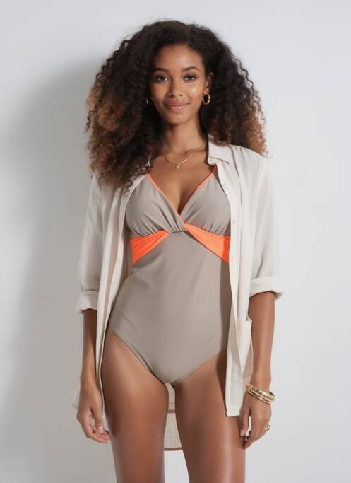 Costum de baie dintr-o singură piesă elasticitate top sutien modelat maro MARINA RINALDI femme