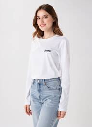 Top elasticitate mâneci lungi alb OPÉRA SPORT femeie