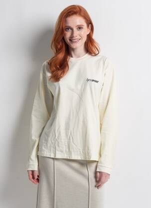 Top elasticitate mâneci lungi bej OPÉRA SPORT femeie