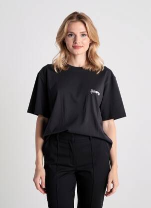 Tricou croială dreaptă mâneci scurte negru OPÉRA SPORT femeie