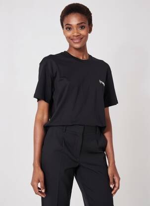 Tricou serigrafie mâneci scurte negru OPÉRA SPORT femeie