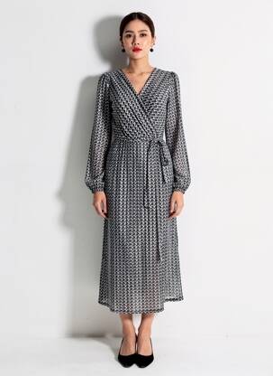 Rochie lungă mâneci lungi mâneci lungi negru BETTY BARCLAY femeie
