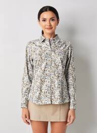 Cămașă imprimeu floral mâneci lungi verde BLACK WELLIS femeie