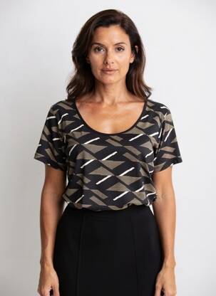 Tricou elasticitate mâneci scurte negru PAUL BRIAL femeie