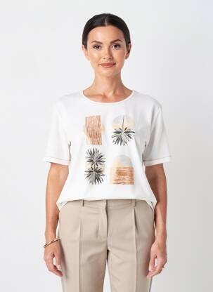 Tricou imprimeu fantezie mâneci scurte alb GRIFFON femme
