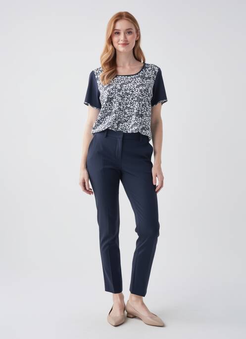 Tricou imprimeu fantezie mâneci scurte albastru GUY DUBOUIS femme