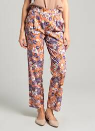 Pantalon drept țesătură poplin mărime normală portocaliu MERI & ESCA femme