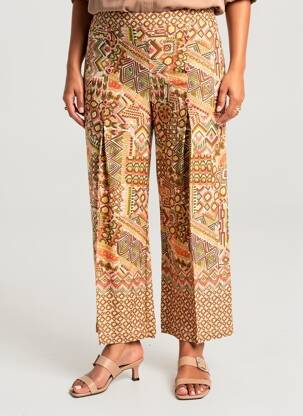 Pantalon trei sferturi talie elastică mărime normală roșu MERI & ESCA femeie