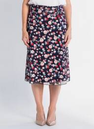 Fustă midi talie elastică albastru GRIFFON femme