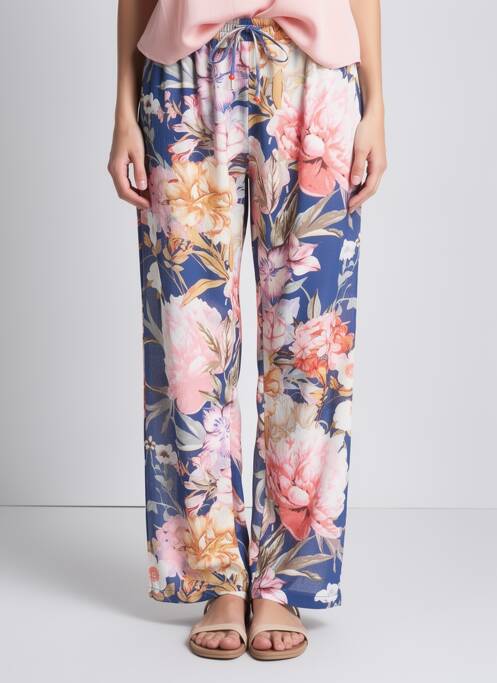 Pantalon drept talie elastică mărime normală albastru DERHY femme