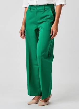 Pantalon drept elasticitate talie înaltă verde STREET ONE femeie
