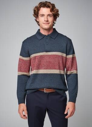 Pulover guler polo mâneci lungi gri LEVI'S bărbat