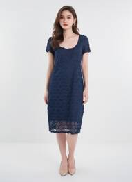 Rochie midi mâneci scurte mâneci scurte albastru EGERIE femeie