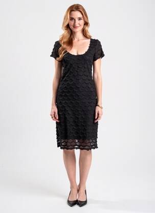 Rochie midi mâneci scurte mâneci scurte negru EGERIE femeie