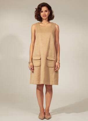 Rochie midi fără mâneci fără mâneci maro RIVER WOODS femeie