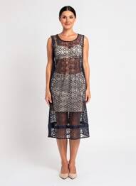 Rochie midi fără mâneci fără mâneci albastru LA FEE MARABOUTEE femeie