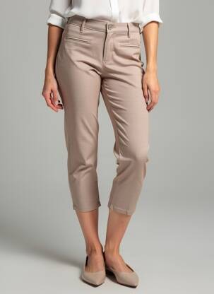 Pantalon 7/8 țesătură poplin mărime normală portocalie DENIM STUDIO femeie