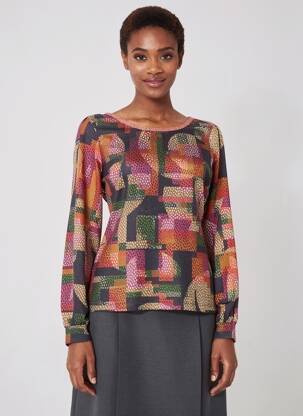 Top elasticitate mâneci lungi portocalie LO! LES FILLES femeie