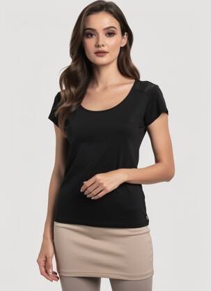 Tricou elasticitate mâneci scurte negru CHIPIE femeie