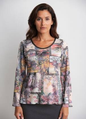 Top țesătură jersey mâneci lungi gri LO! LES FILLES femeie