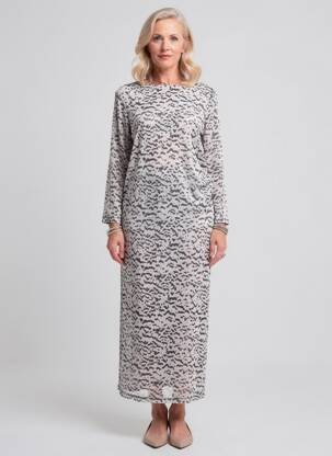 Rochie midi imprimeu fantezie mâneci lungi negru STREET ONE femeie