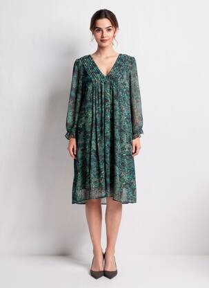 Rochie midi mâneci 3/4 mâneci 3/4 verde FREEMAN T.PORTER femme