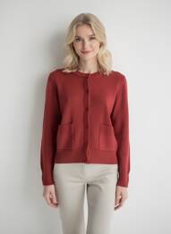 Vestă cu mâneci lungi închidere cu nasturi pe față maro AGATHE & LOUISE femme