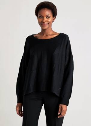 Pulover croială dreaptă mâneci lungi negru AGATHE & LOUISE femeie