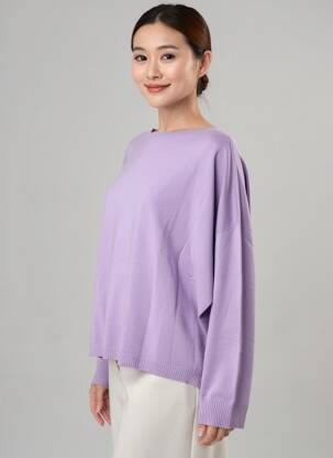 Pulover croială dreaptă mâneci lungi violet L'ATELIER D'ANNA femeie