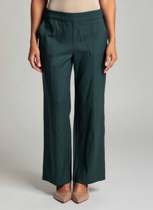 Pantalon drept elasticitate mărime normală verde STREET ONE femeie