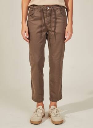 Pantalon 7/8 țesătură poplin mărime normală maro STREET ONE femeie