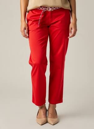 Pantalon chino țesătură poplin mărime normală portocalie FREEMAN T.PORTER femeie