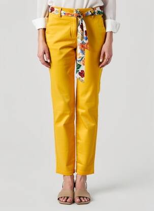 Pantalon chino țesătură poplin mărime normală galben FREEMAN T.PORTER femeie