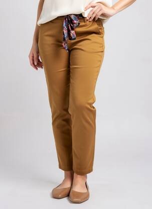 Pantalon chino țesătură poplin mărime normală maro FREEMAN T.PORTER femeie