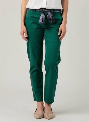 Pantalon chino țesătură poplin mărime normală verde FREEMAN T.PORTER femeie