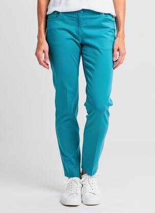 Pantalon slim țesătură poplin mărime normală albastru AGATHE & LOUISE femeie
